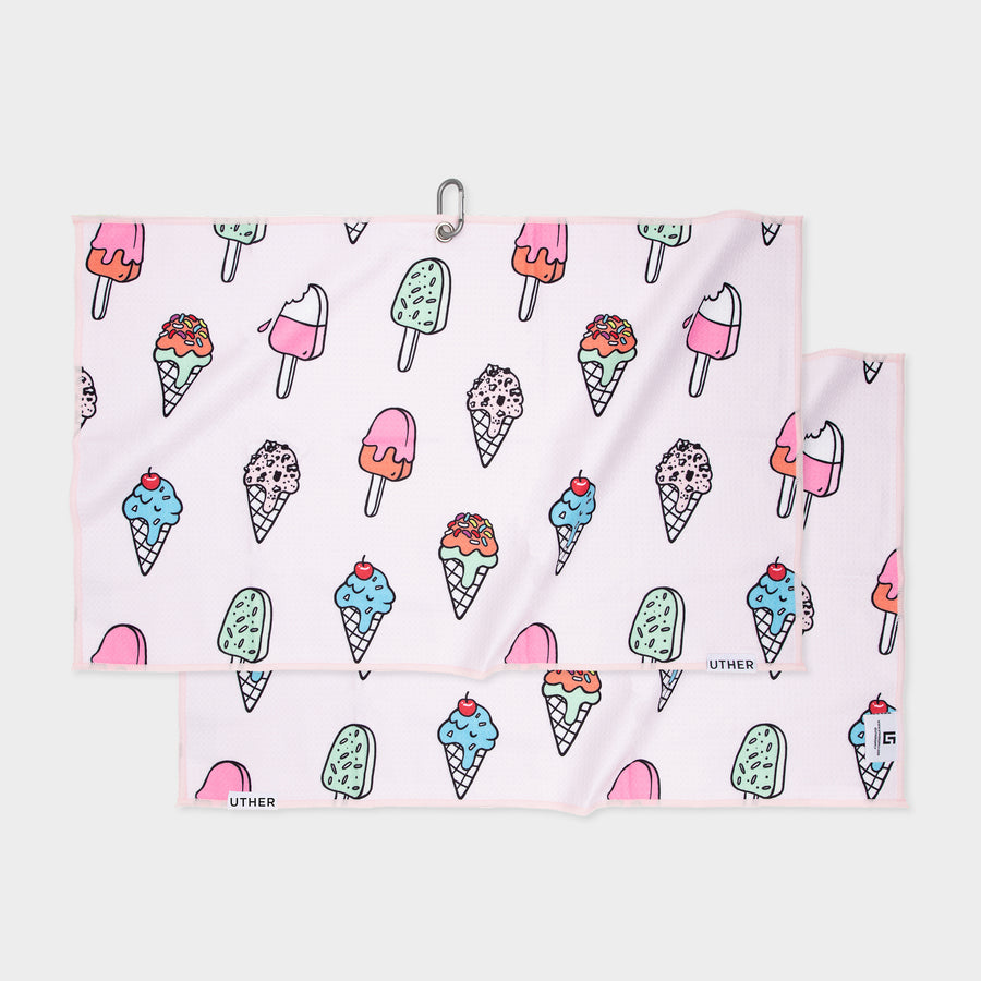 Ice Cream Drip Cart Golf Towel