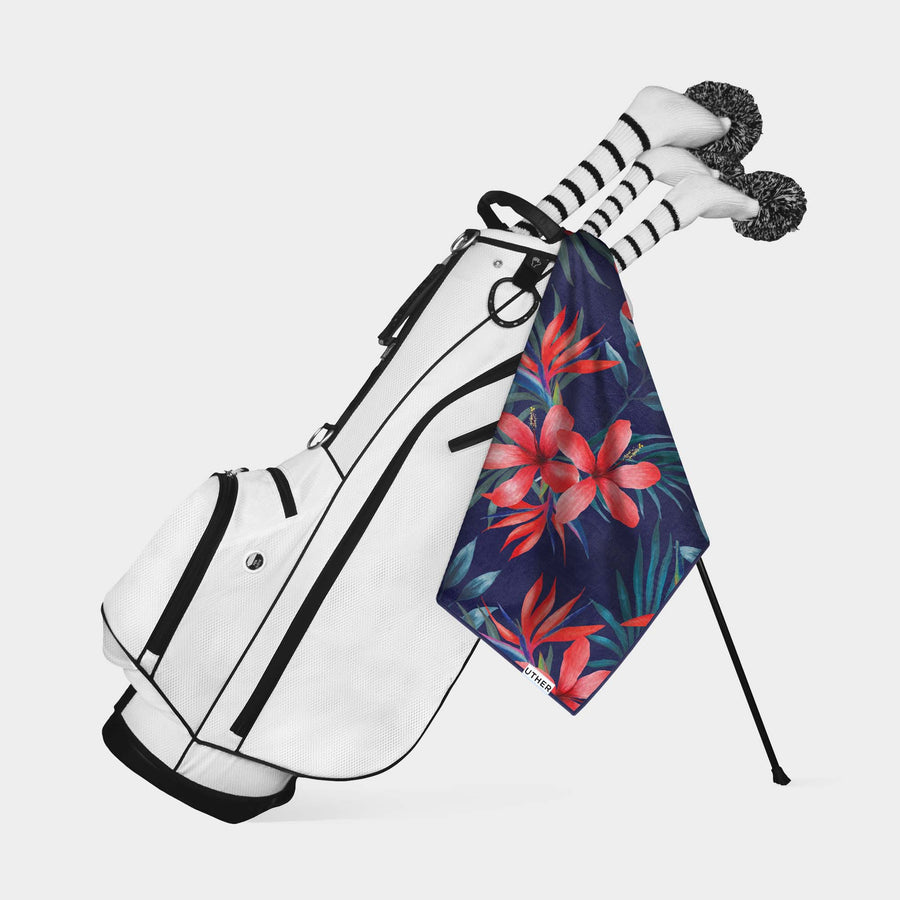 Cyan Floral Tour Golf Towel