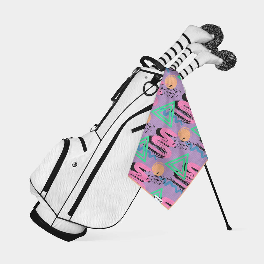 Retro Sunset Tour Golf Towel